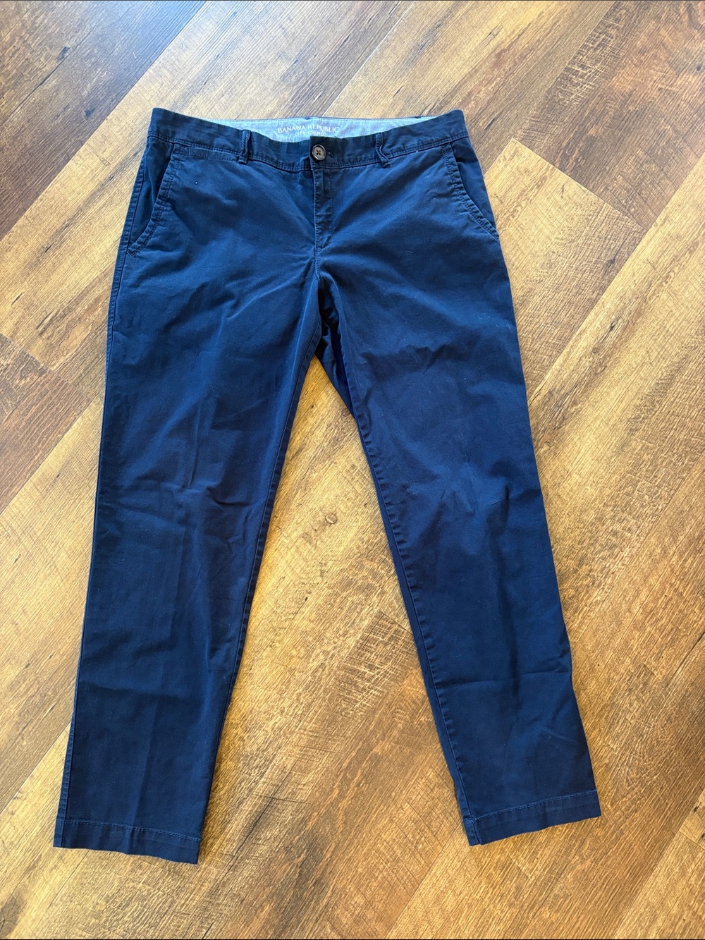 Banana Republic Navy Cropped Straight-Leg Jeans